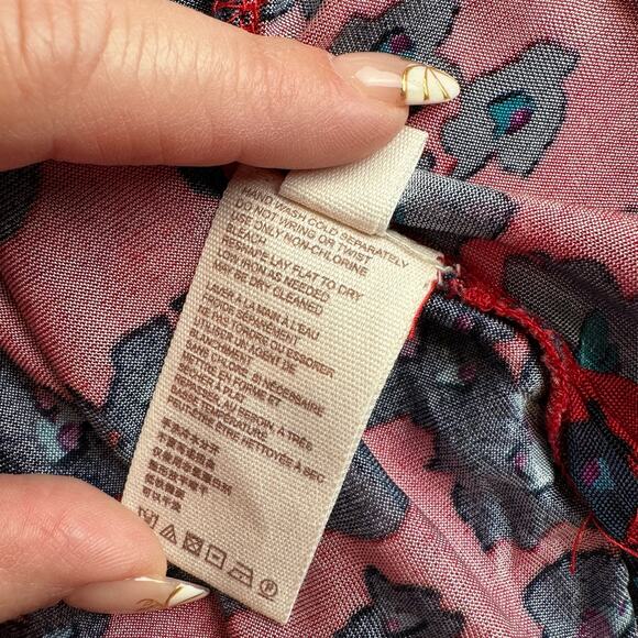 Free People Merlot Combo Love Letter Red & Blue Floral Size Small - Picture 12 of 16